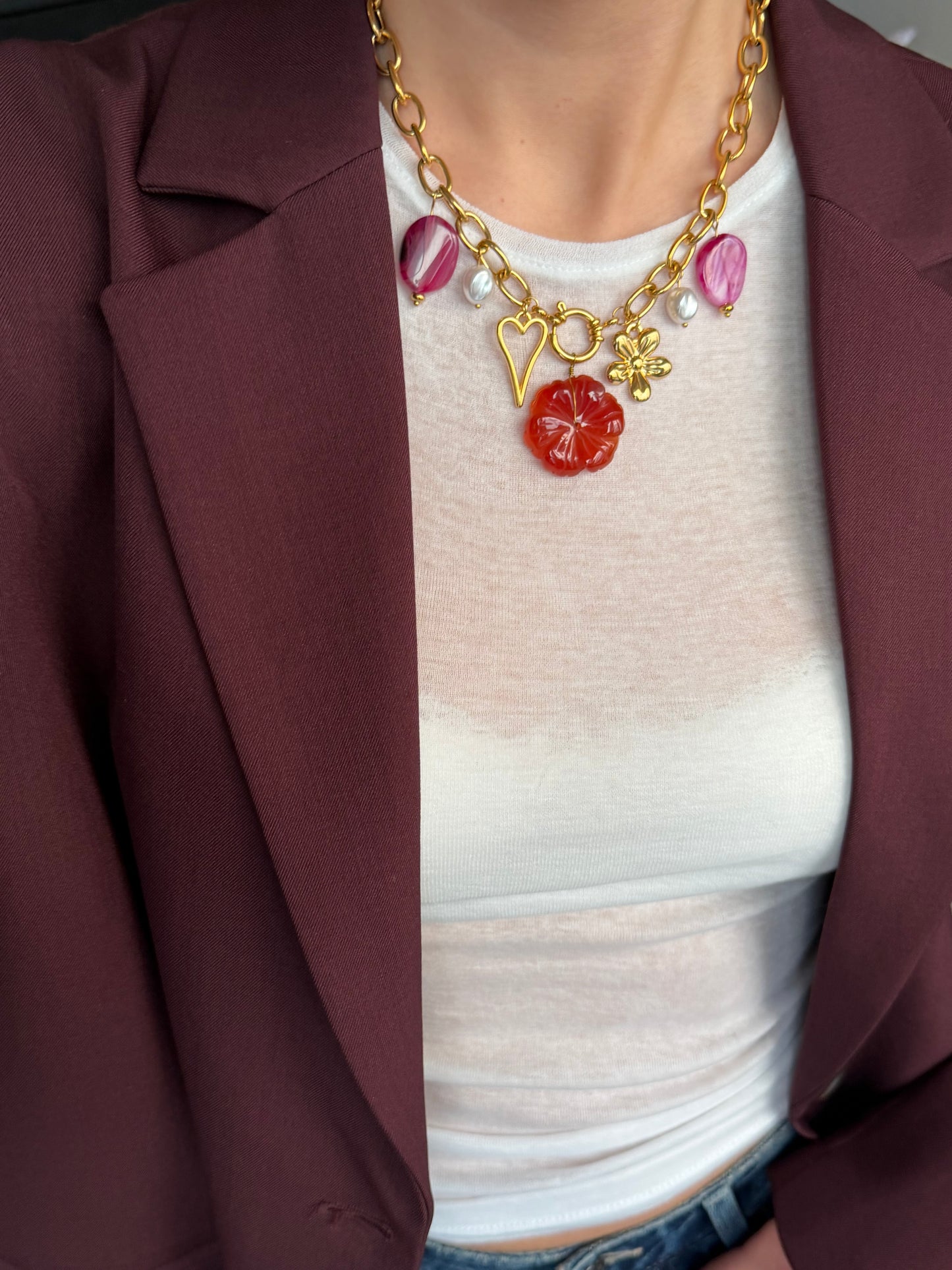 Pink treasures necklace