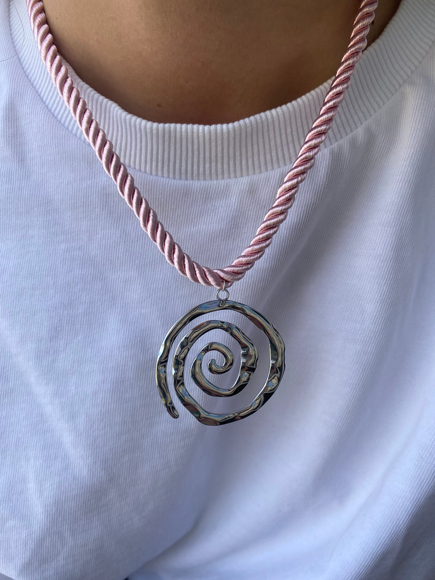 Spiral silver necklace