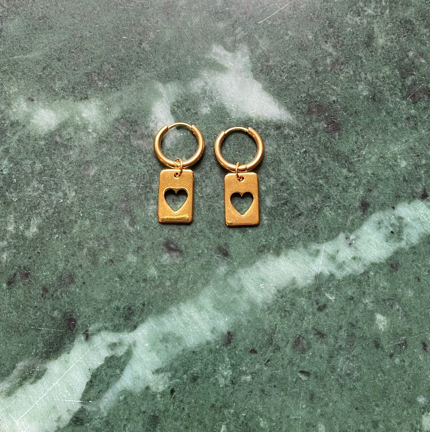 Heart postcard earring