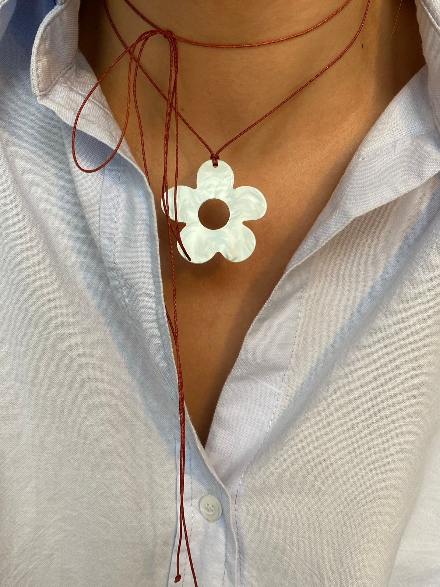 Light blue flower necklace