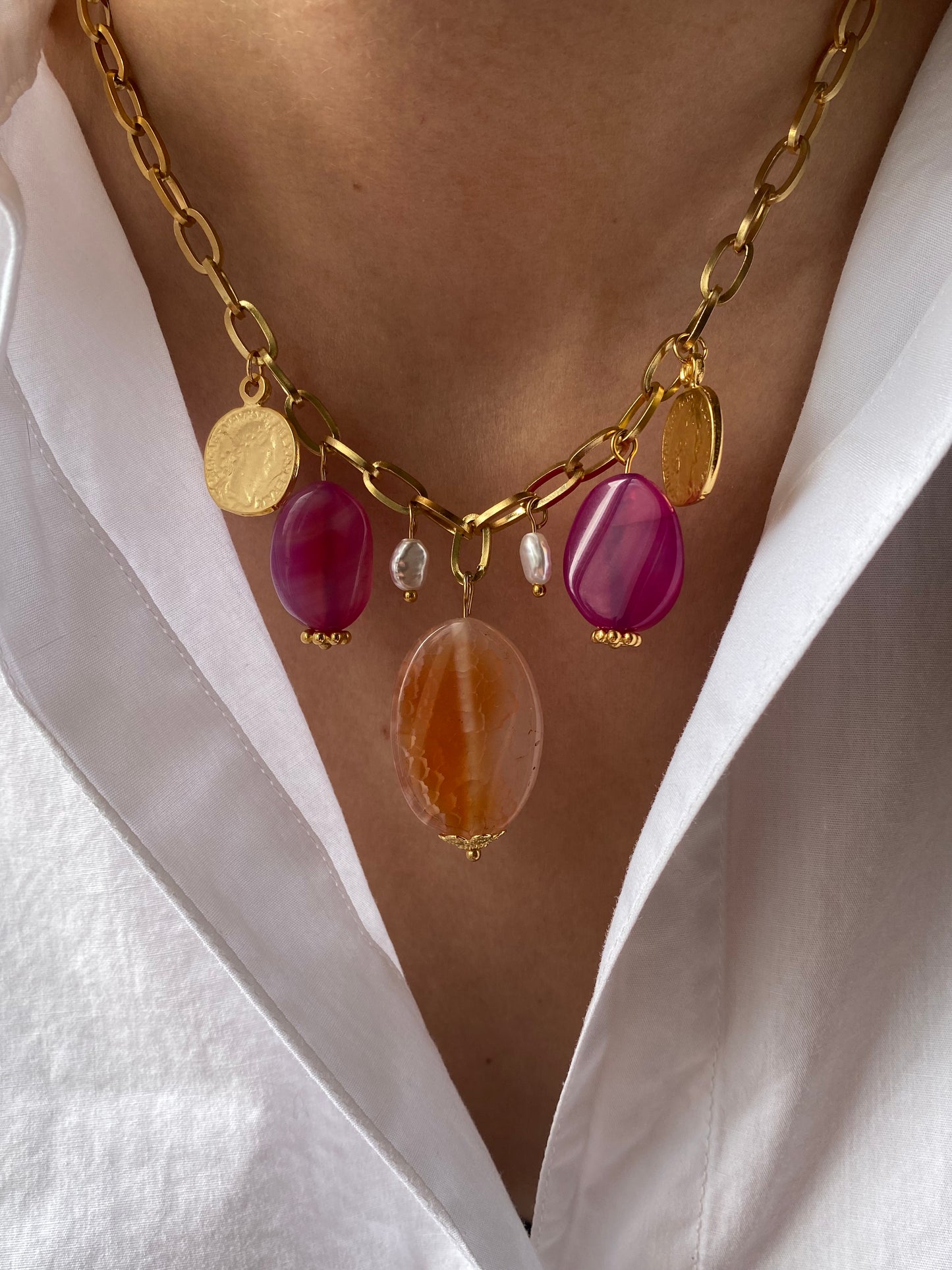 Emilia pink necklace