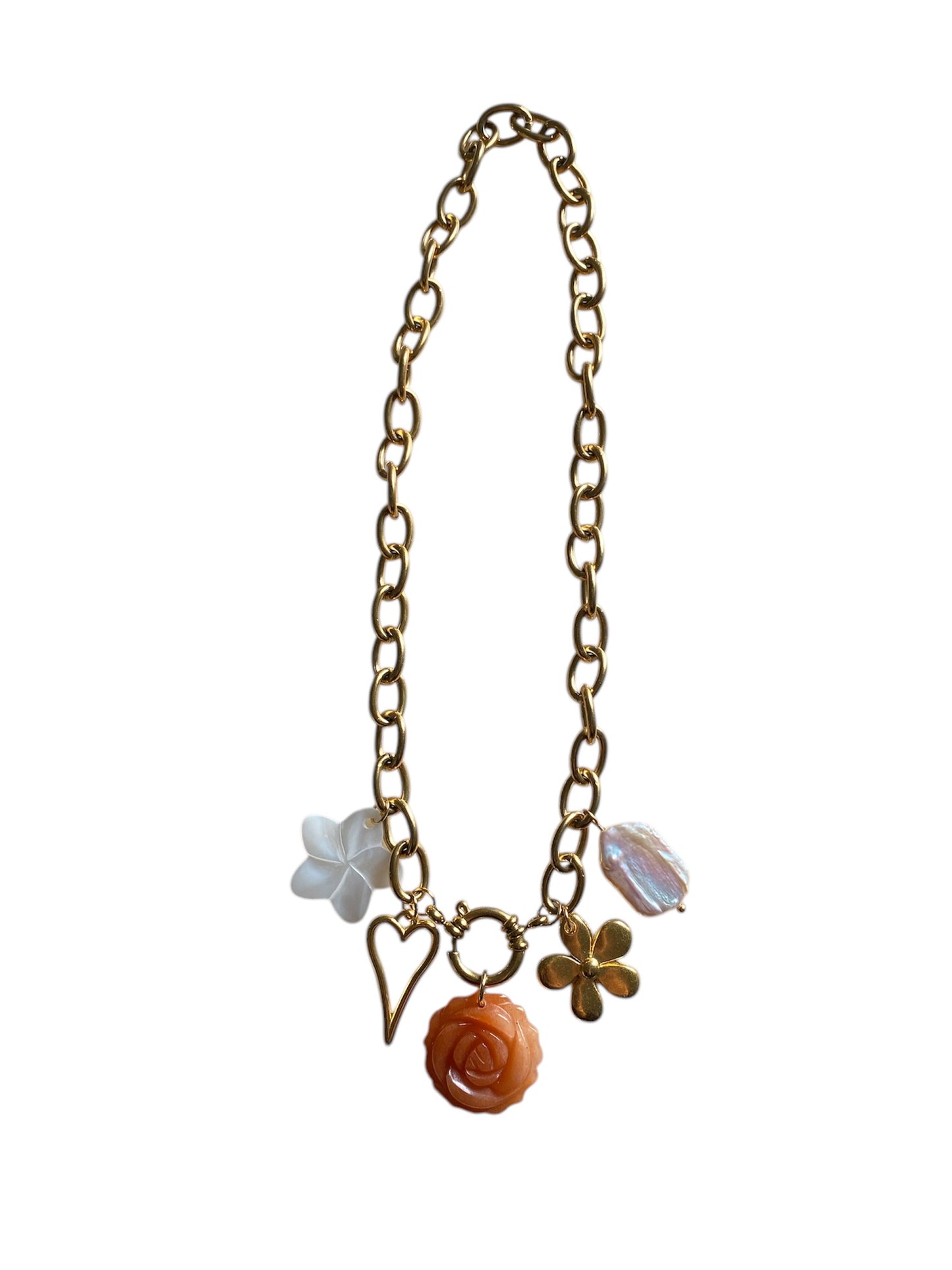 Orange flower necklace