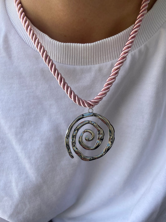 Spiral silver necklace