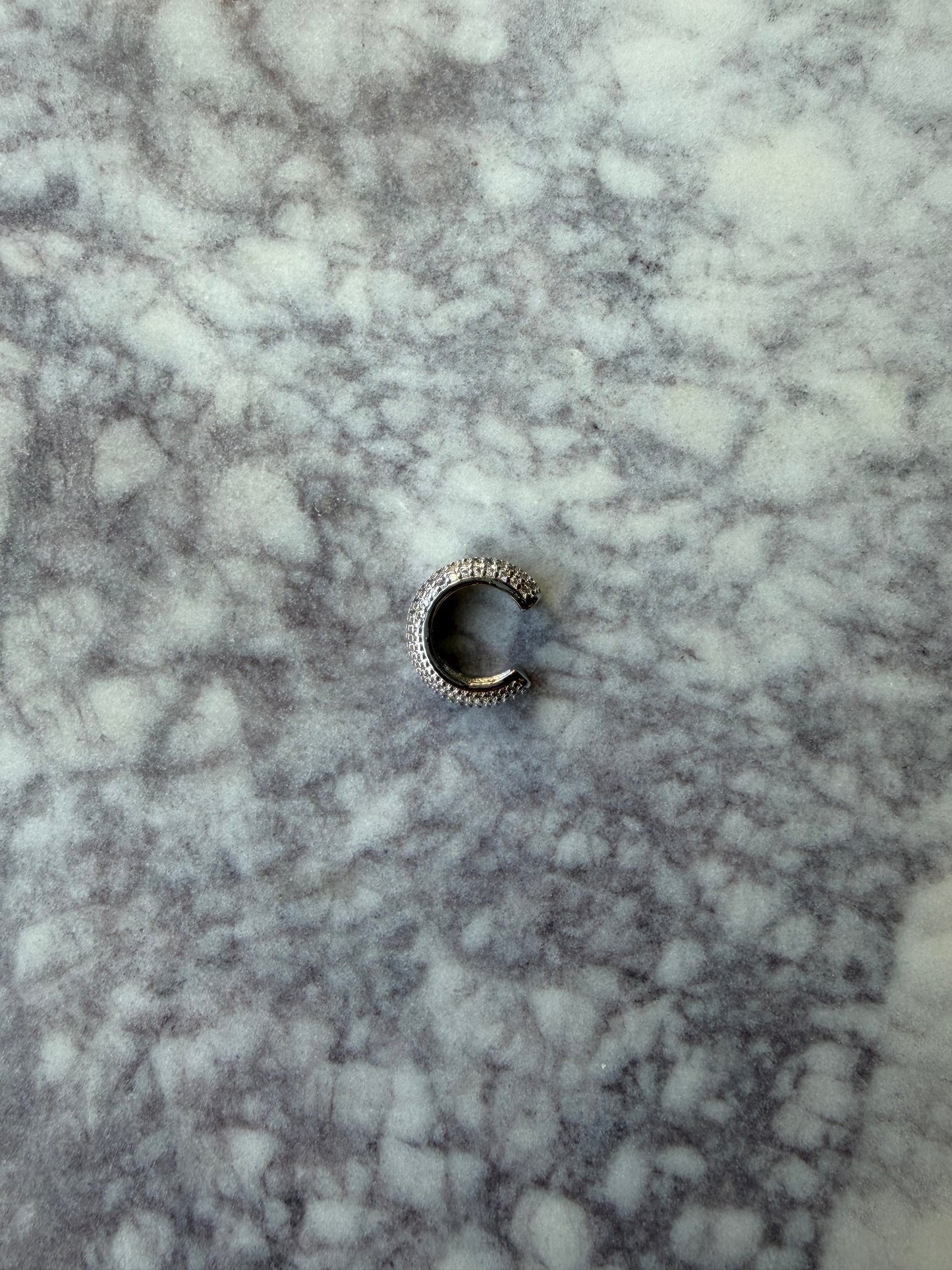 Silver diamond earcuff