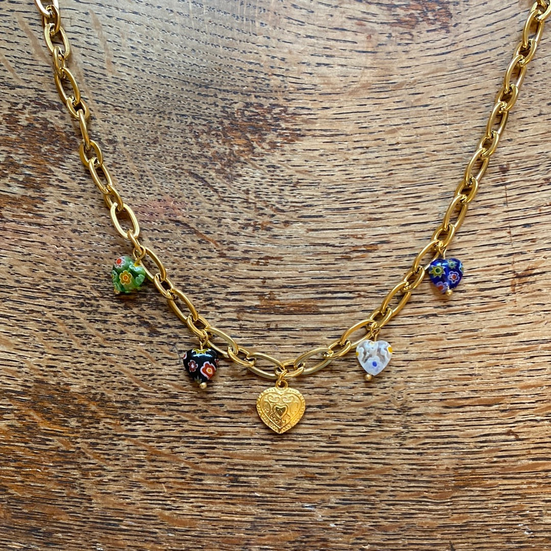 All kinds Of hearts necklace