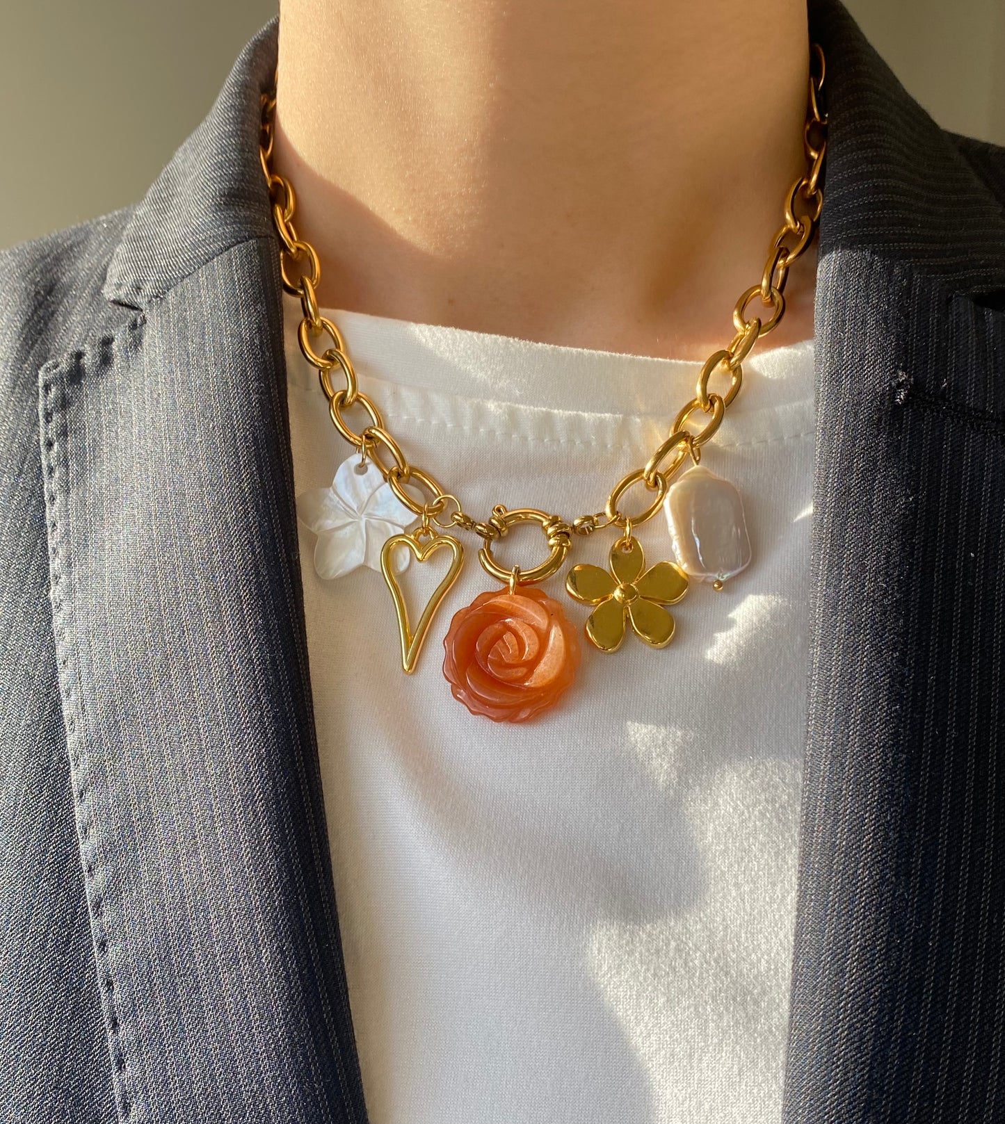 Orange flower necklace