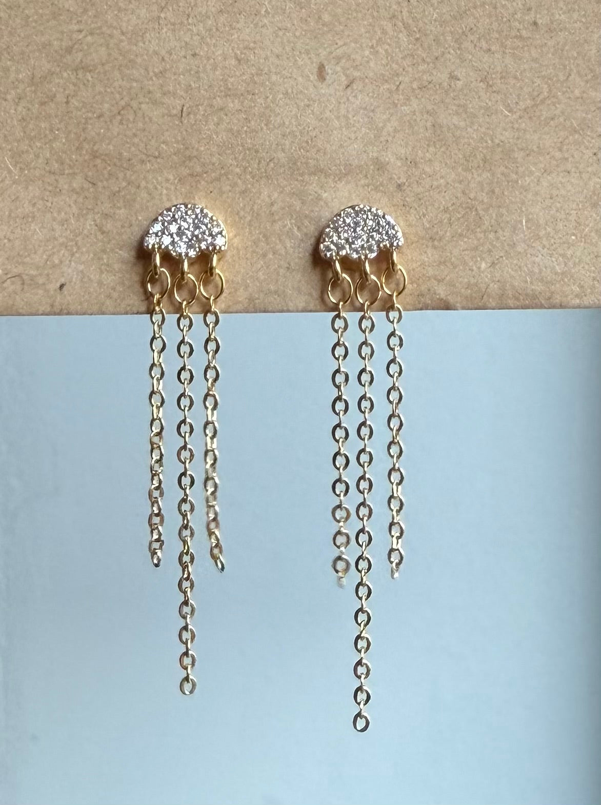 Set diamond clouds earstuds