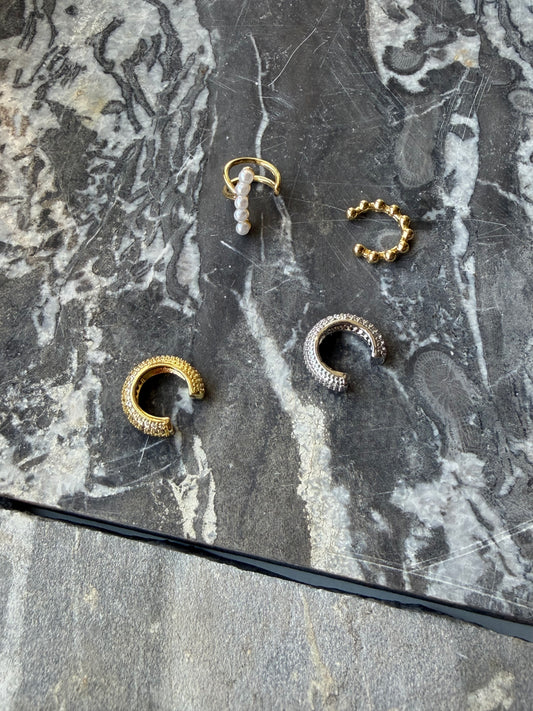 Gold diamond earcuff