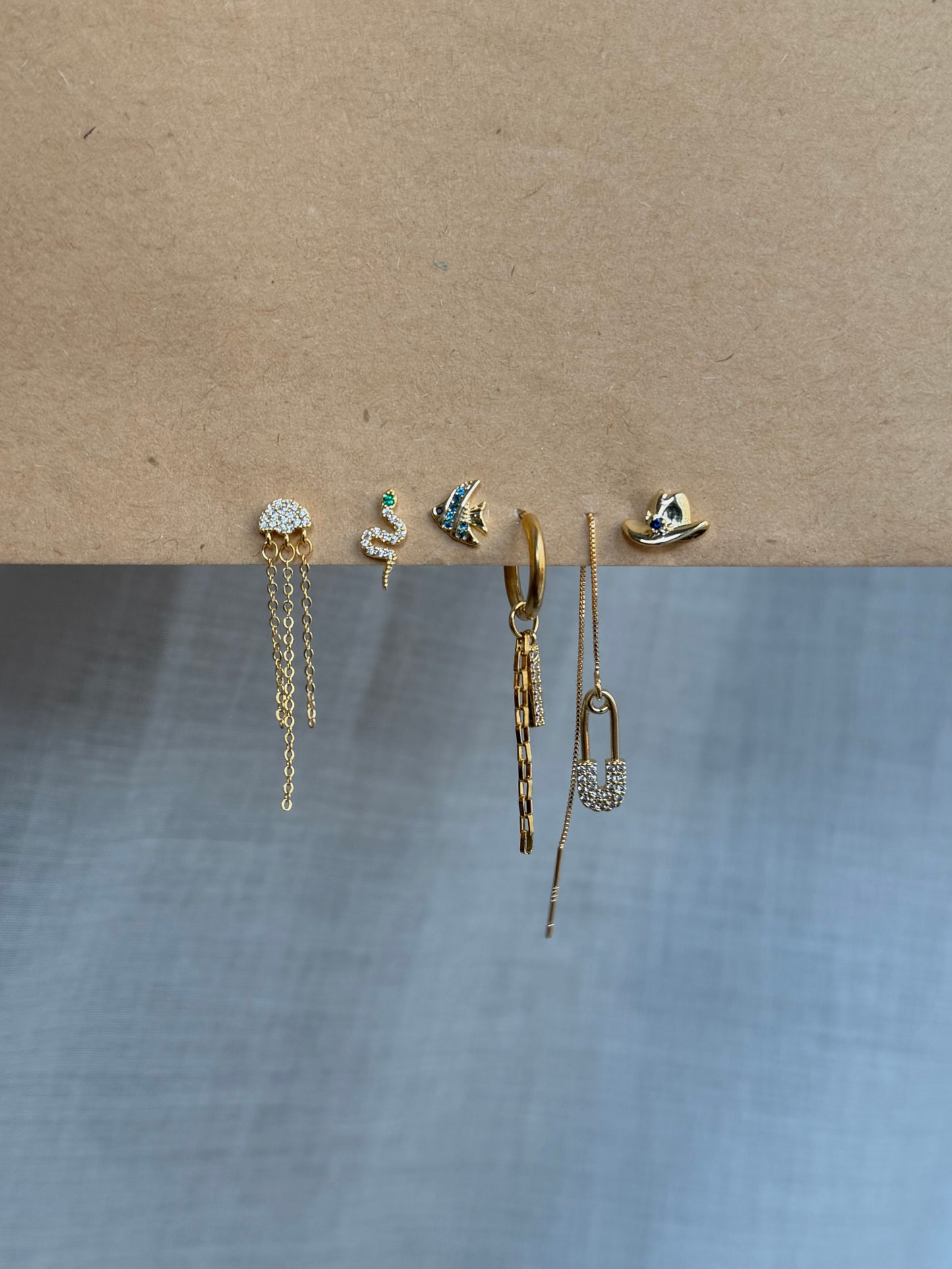 Set diamond clouds earstuds