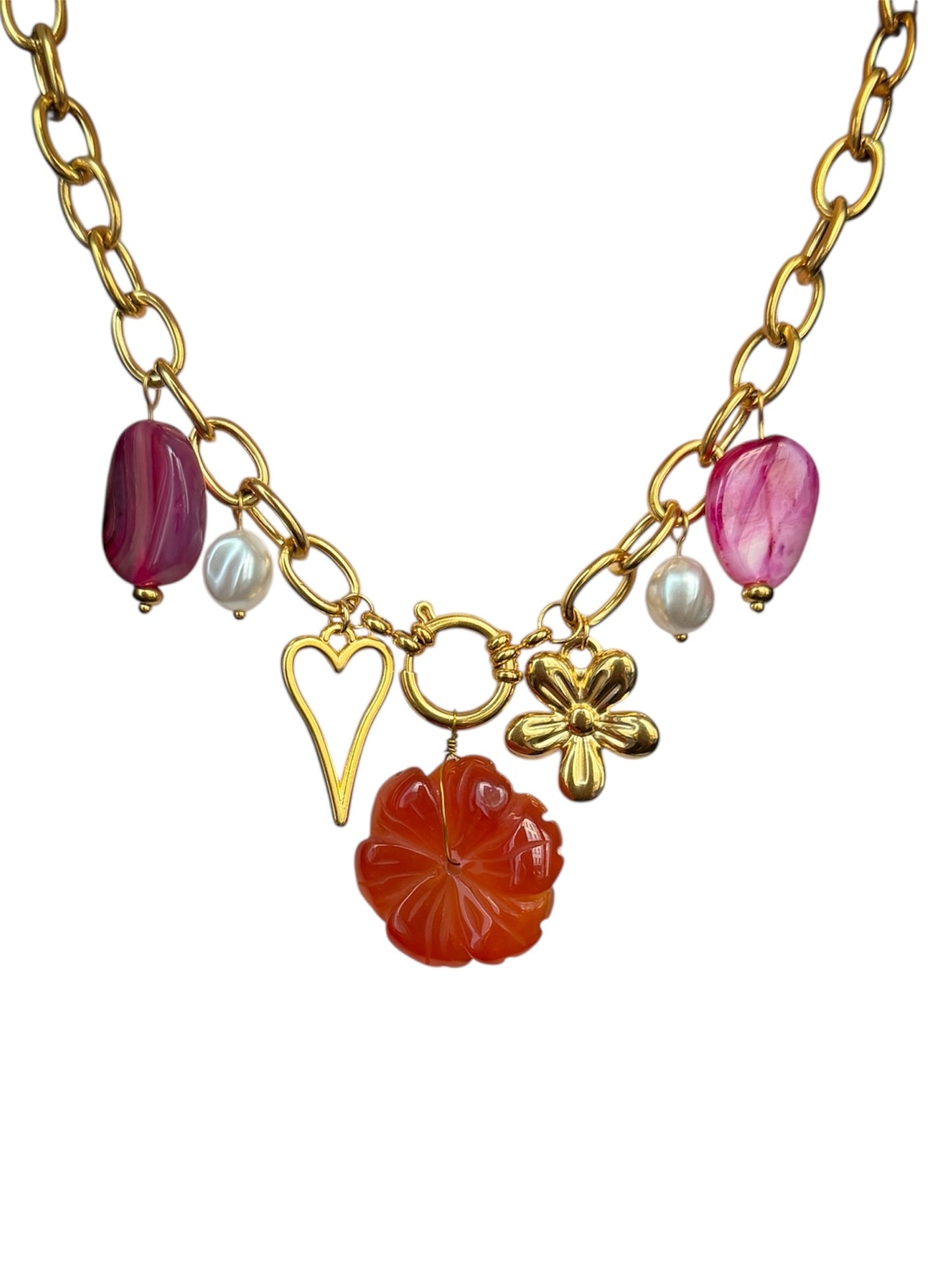 Pink treasures necklace