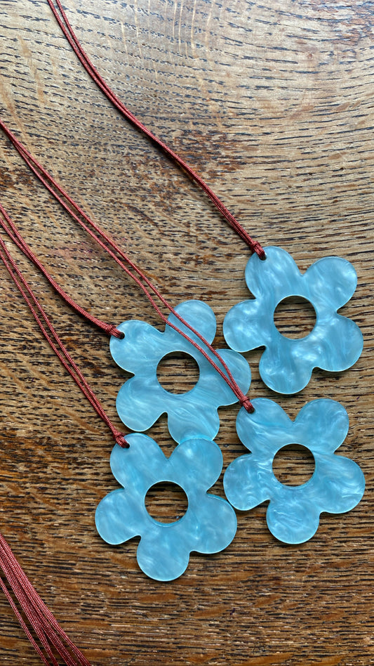 Light blue flower necklace