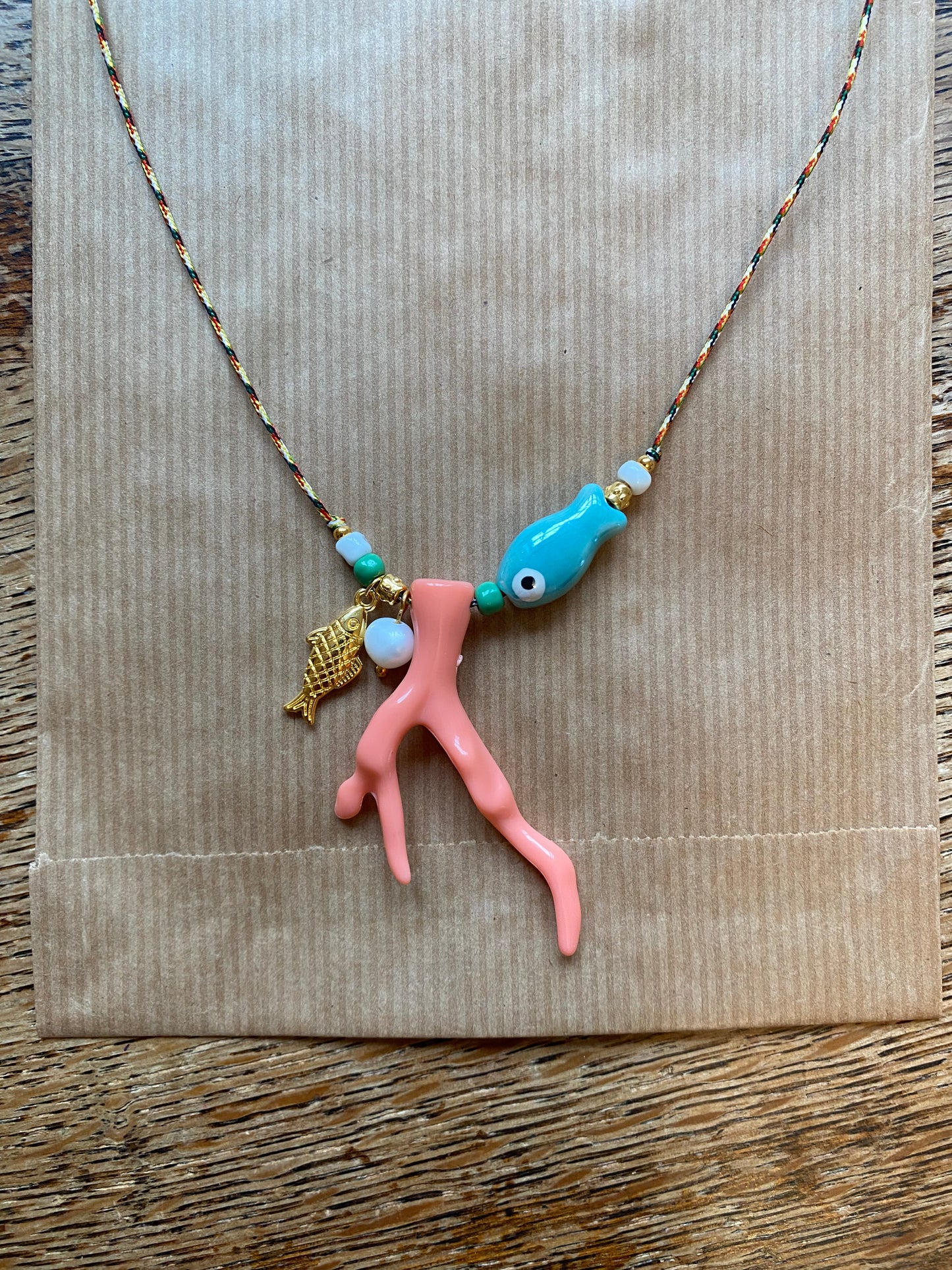 Pink coral necklace