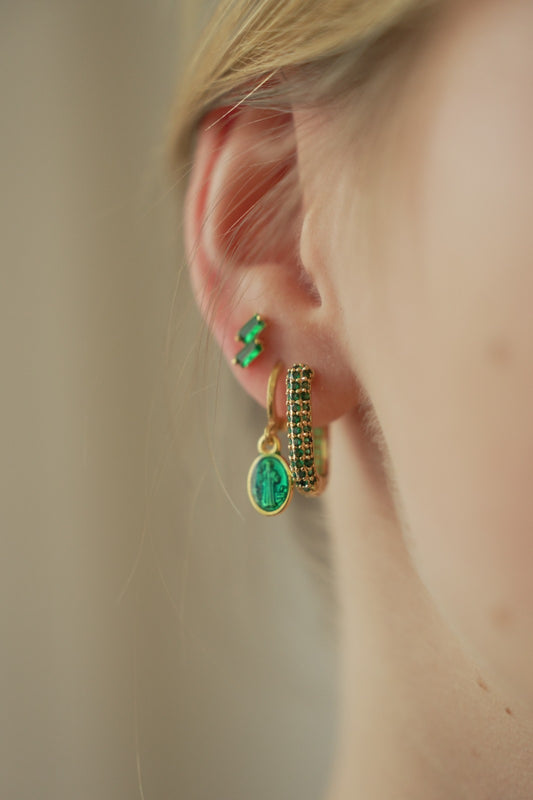 Zirkonia green earrings